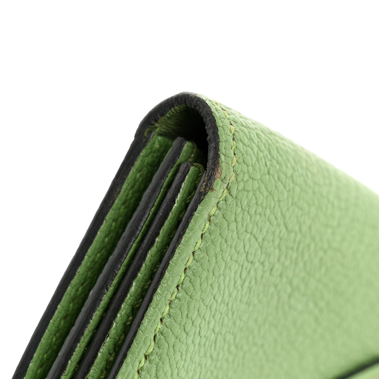 Hermes Chevre Mysore Bearn Card Holder Wallet Vert Criquet 11 of 13
