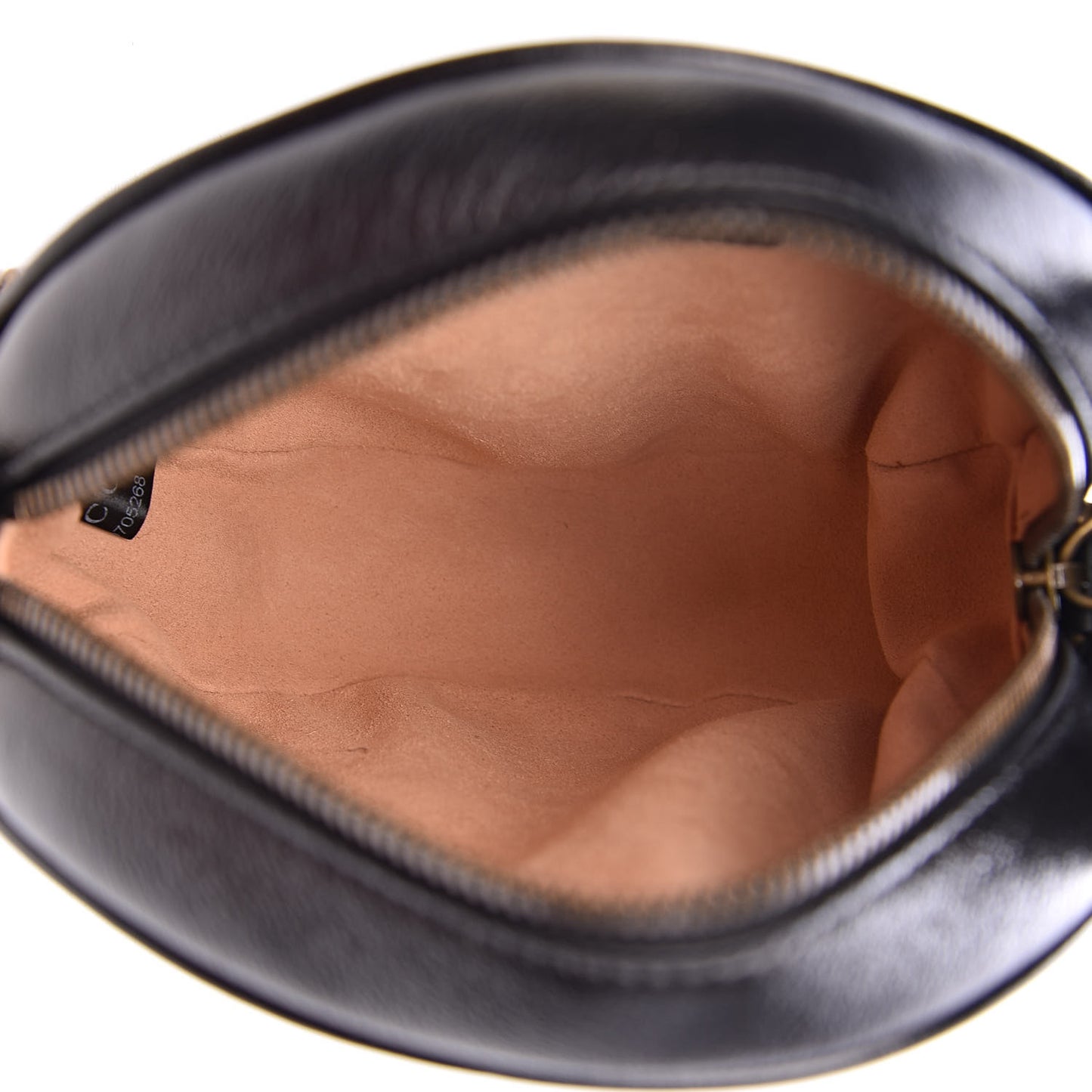 Azalea Calfskin Matelasse Heart Mini GG Marmont Round Shoulder Bag Black