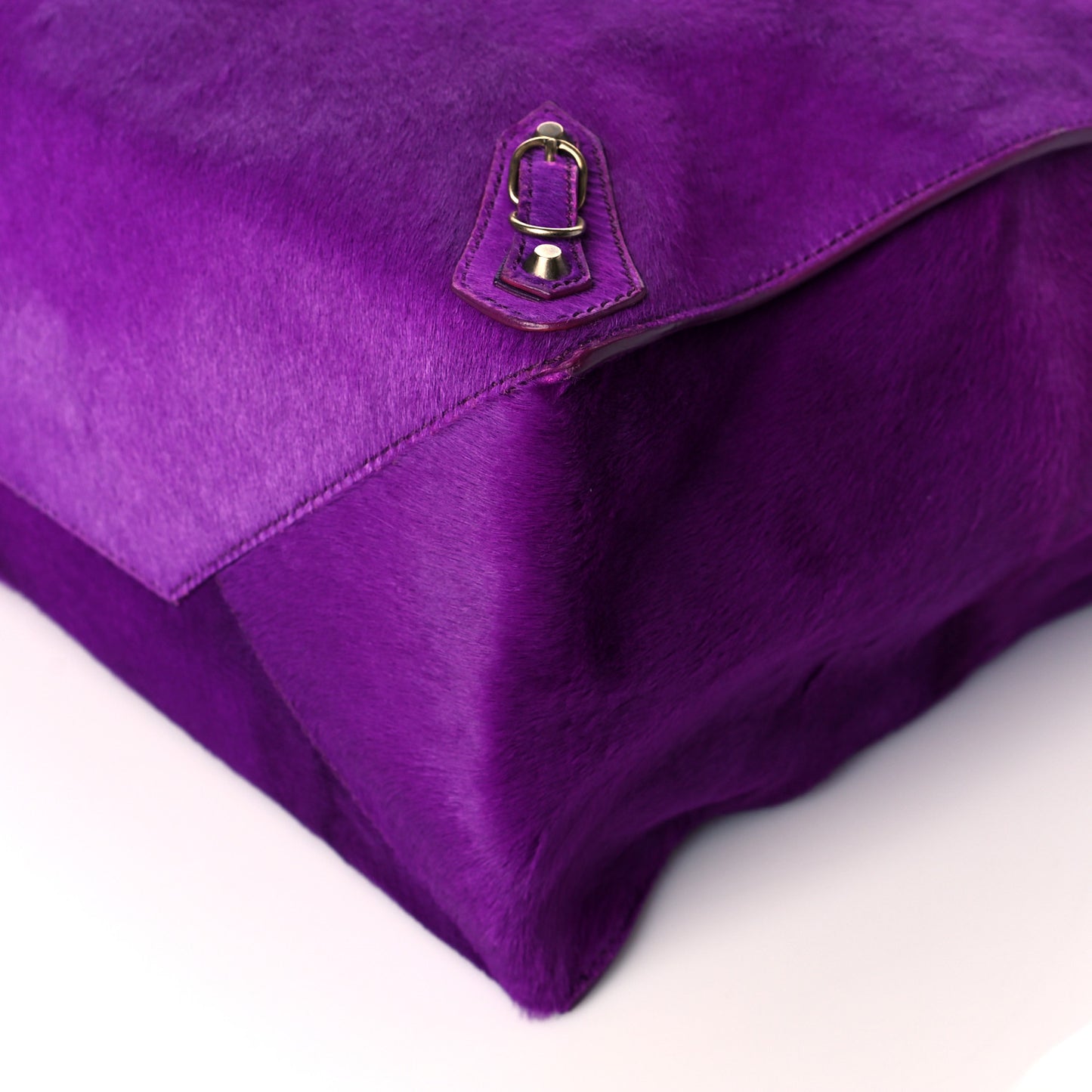 Ponyhair A4 Zip Around Tote Purple