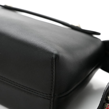 Fendi Vitello Dolce Crystal Heart Croc Tail Mini By The Way Boston Bag Black Rosso 10 of 13