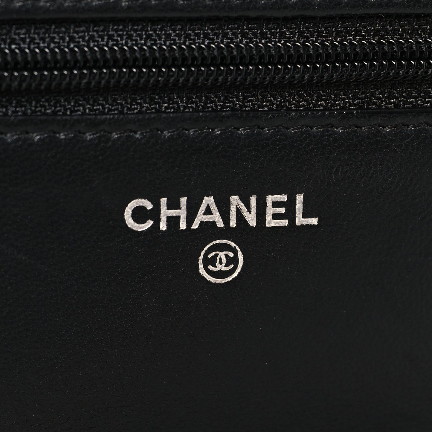 Lambskin Quilted Wallet On Chain WOC Black