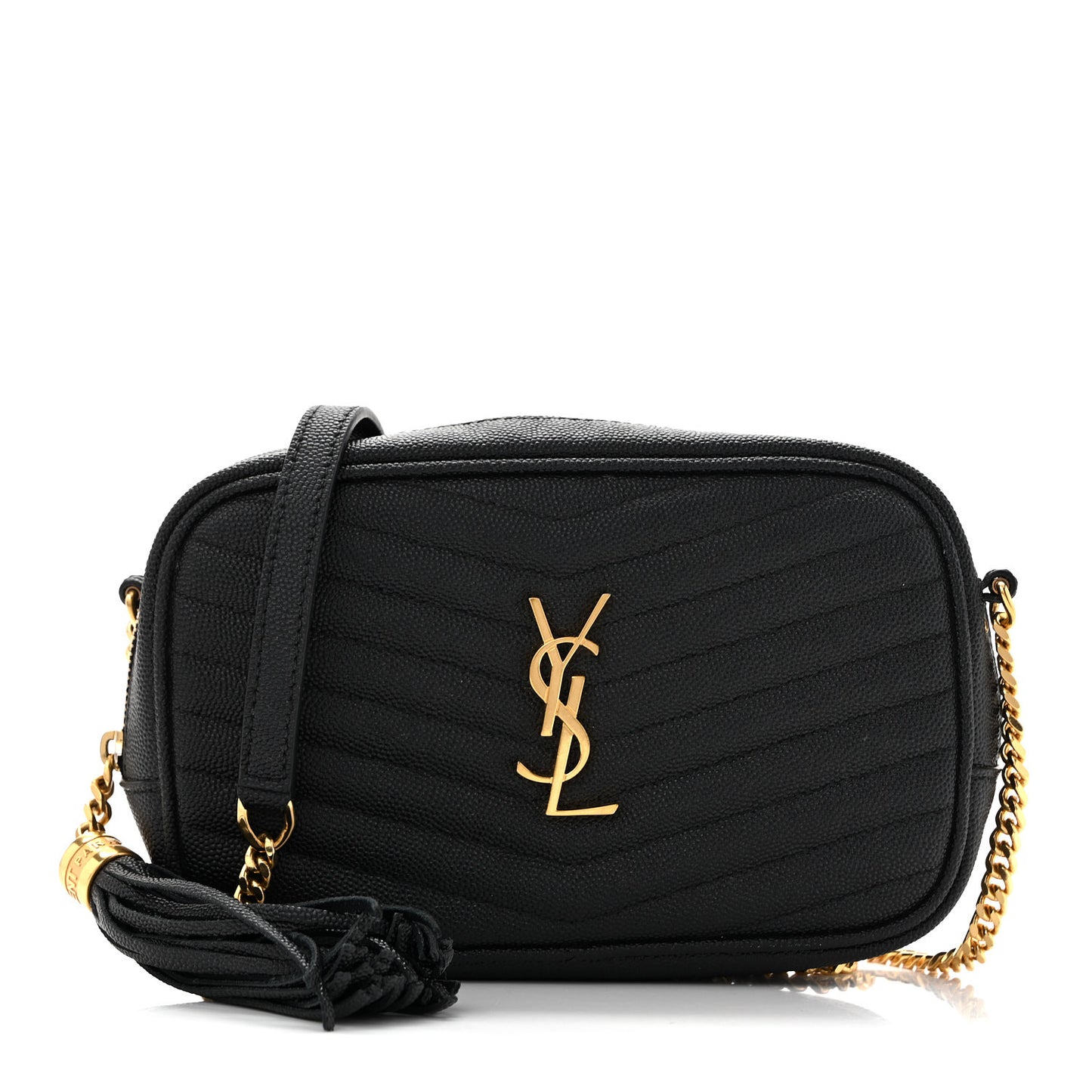 Grain De Poudre Matelasse Monogram Mini Lou Camera Bag Black