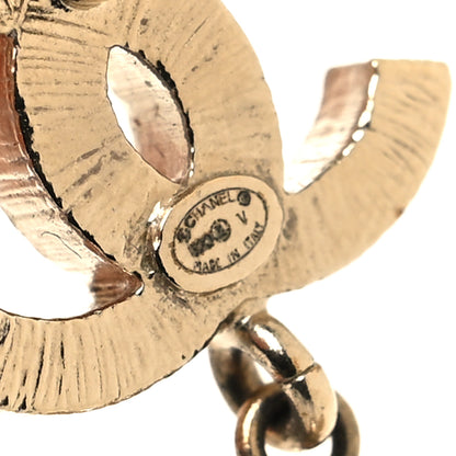 Chanel Crystal Pearl CC Drop Earrings Gold 4 of 4