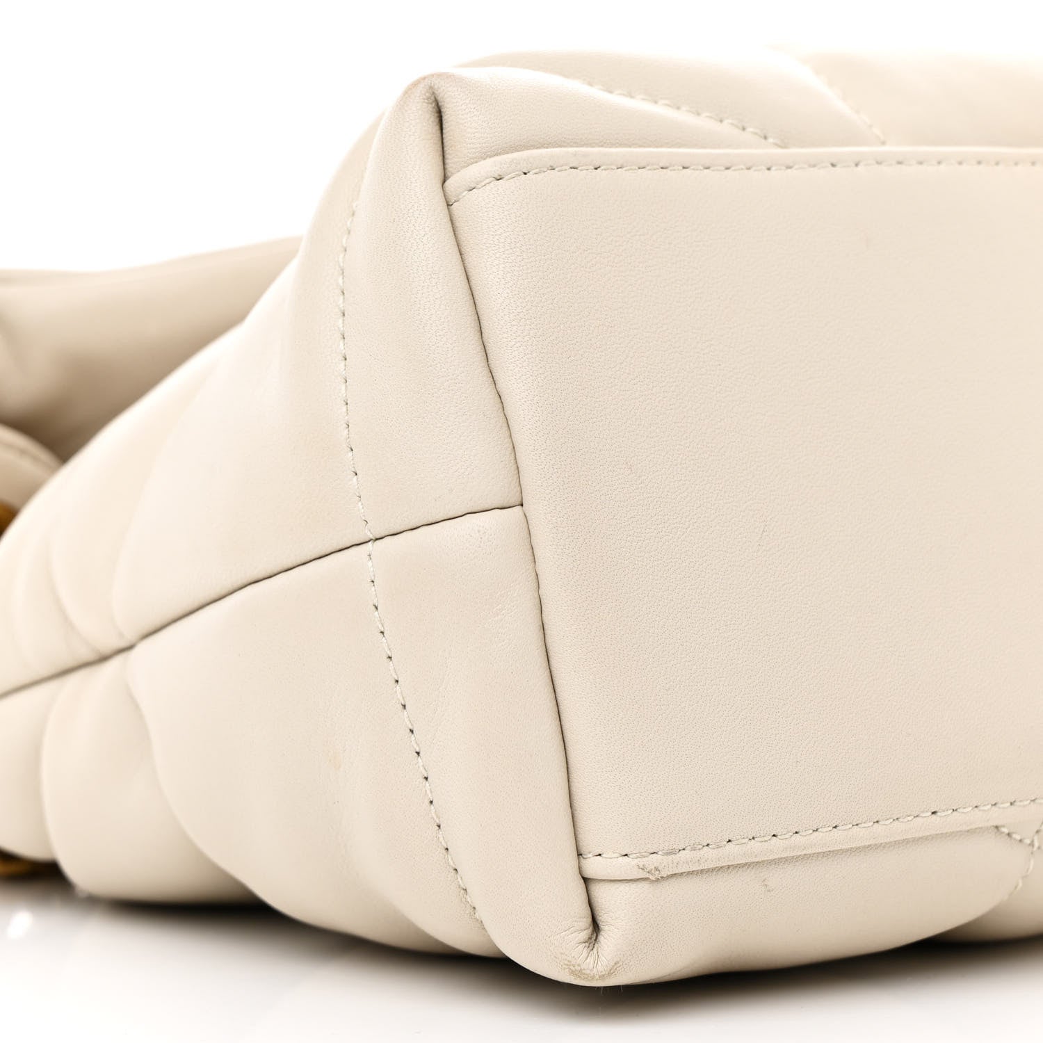 Saint Laurent Lambskin Quilted Small Loulou Puffer Monogram Chain Satchel Crema Soft 9 of 12