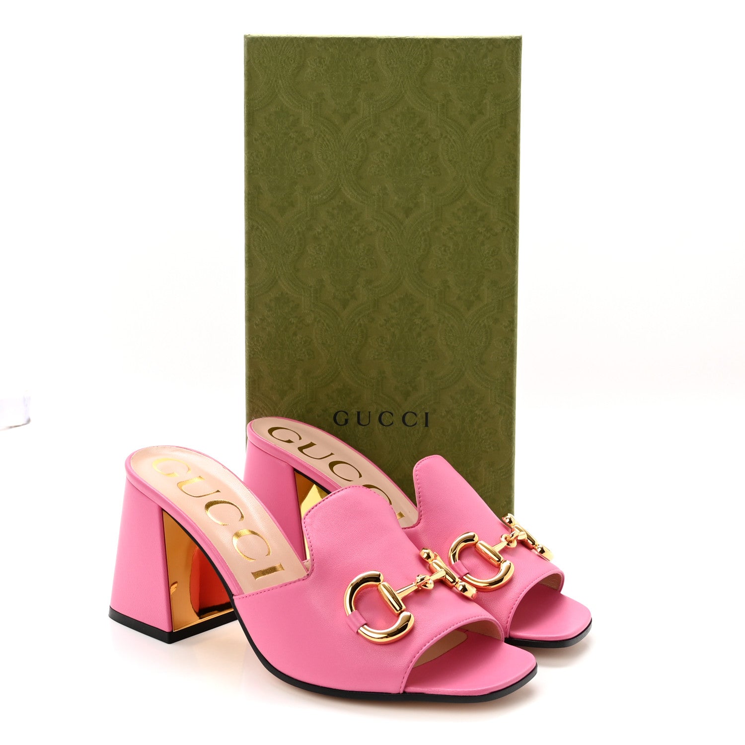 Gucci Nappa Horsebit 75mm Slide Sandals 38 Pink 10 of 10