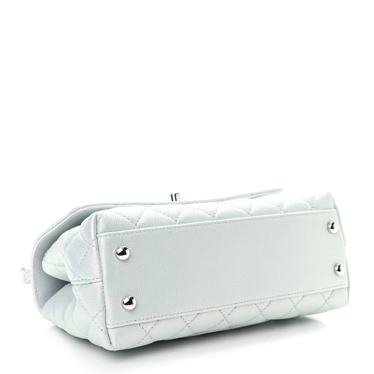 Chanel Iridescent Caviar Quilted Mini Coco Handle Flap Light Blue 4 of 11