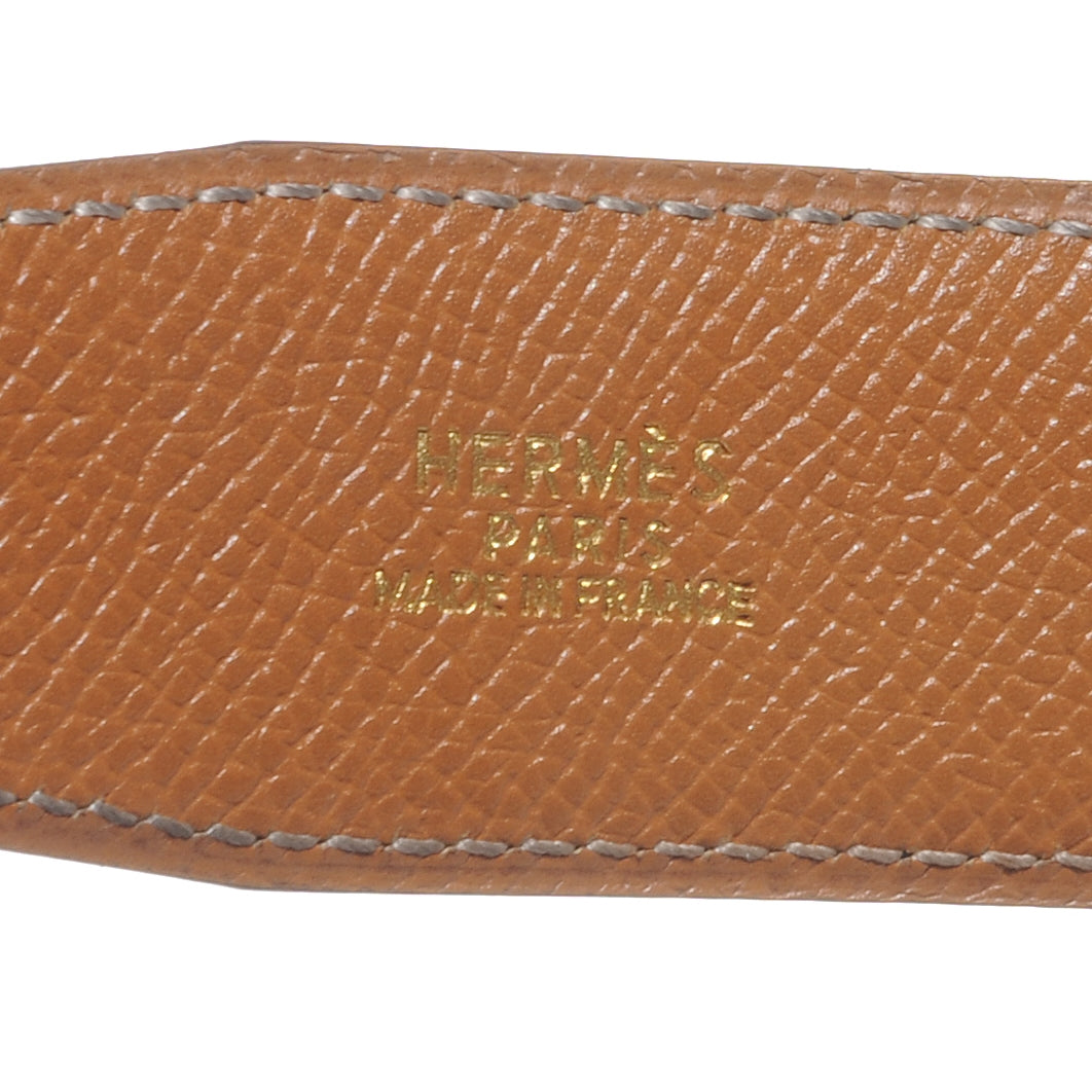 Box Courchevel Reversible Constance 32mm H Belt Noir Gold 70