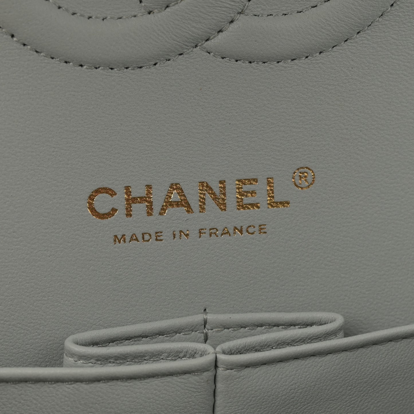 Lambskin Quilted Medium Double Flap Light Blue