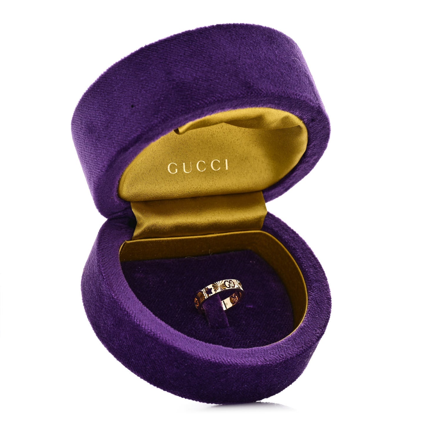 18K Yellow Gold Icon Stars Band Ring 49 4.75