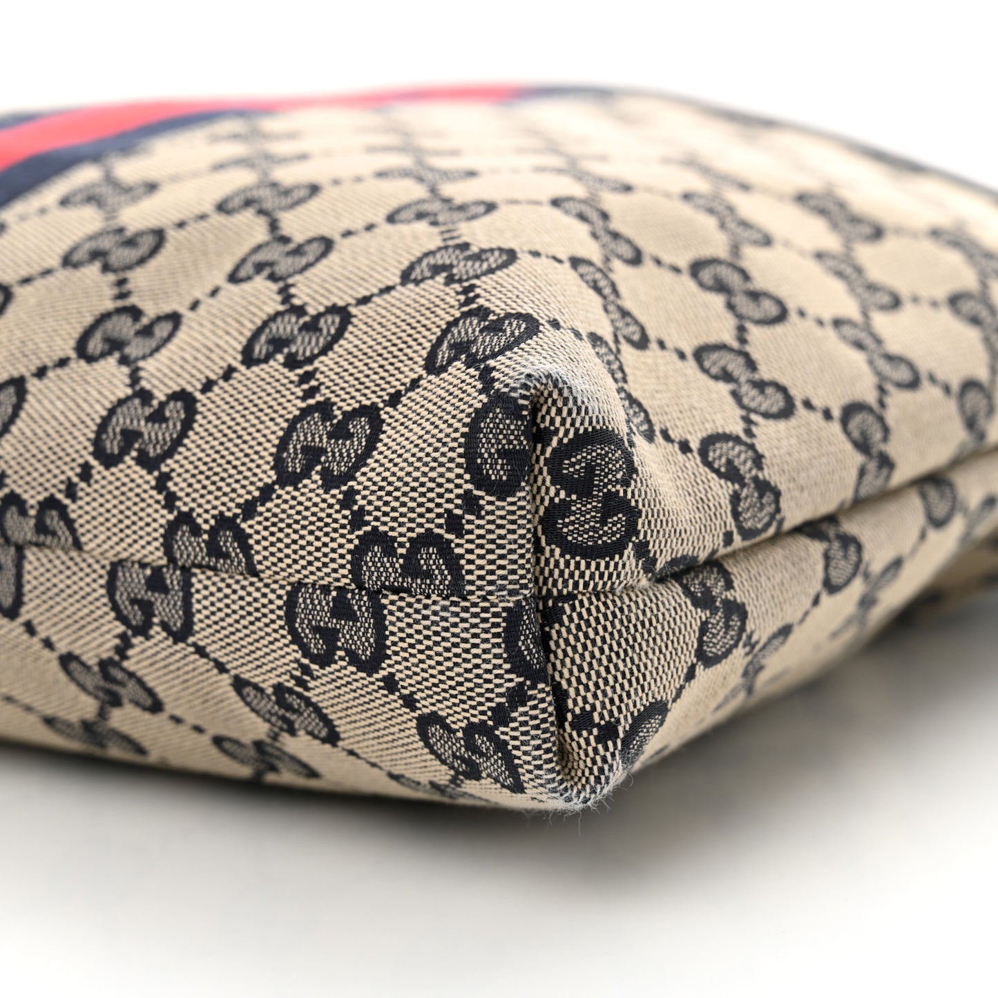 GG Supreme Monogram Web Flat Messenger Bag Navy