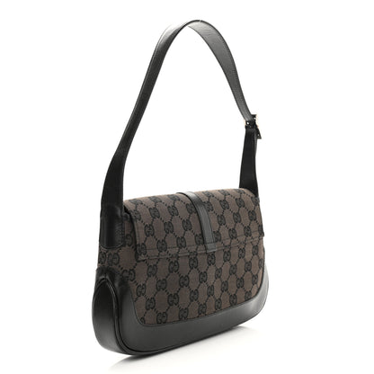 Gucci Monogram Small Jackie O Flap Hobo Black 3 of 14