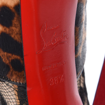 Christian Louboutin Lace Calf Hair Leopard Printed Aeronotoc 160 Bootie 38.5 6 of 9