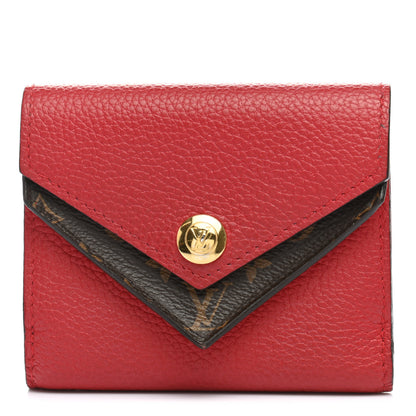 Louis Vuitton Grained Calfskin Monogram Double V Compact Wallet Rubis 1 of 11