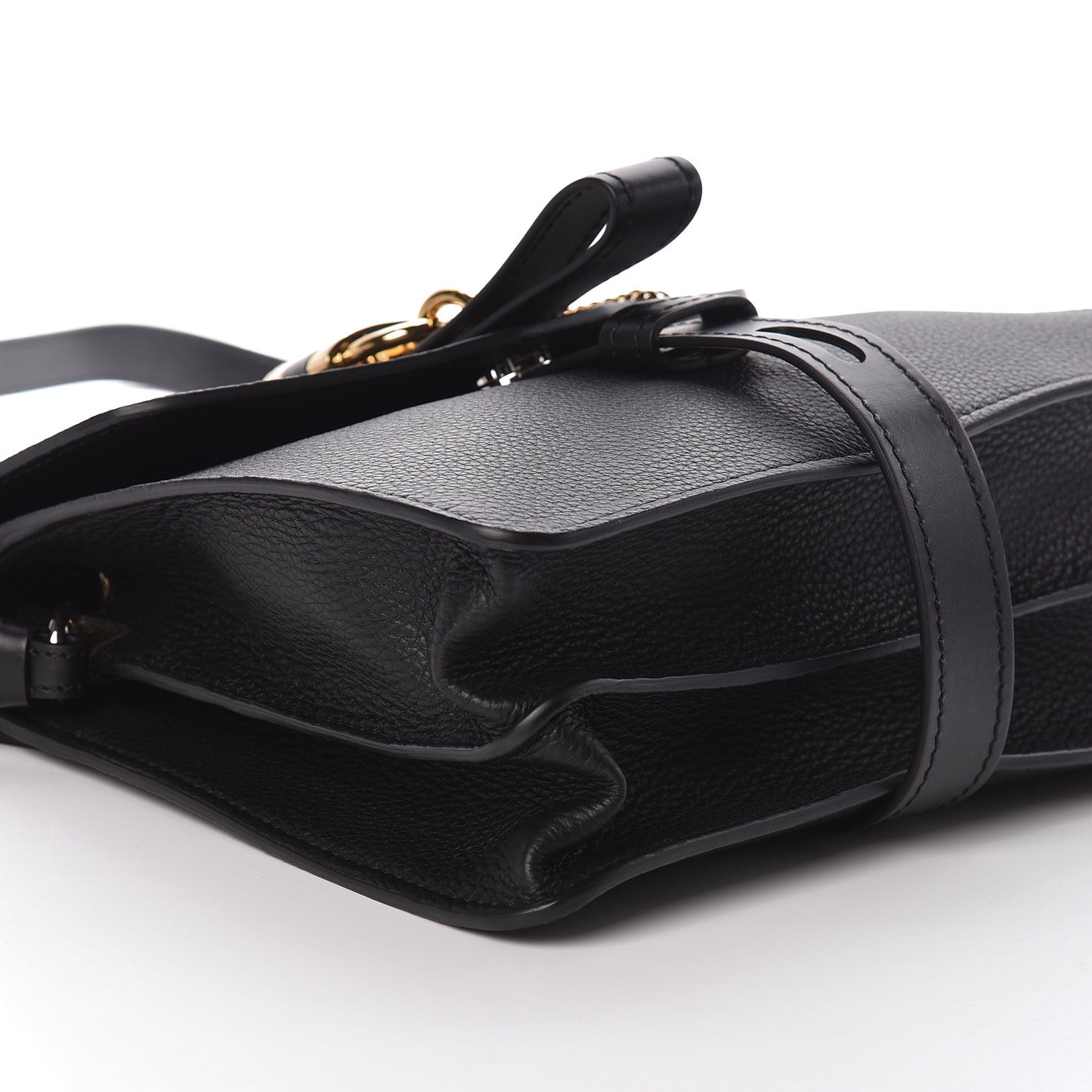Grained Calfskin Medium Aby Day Shoulder Bag Black