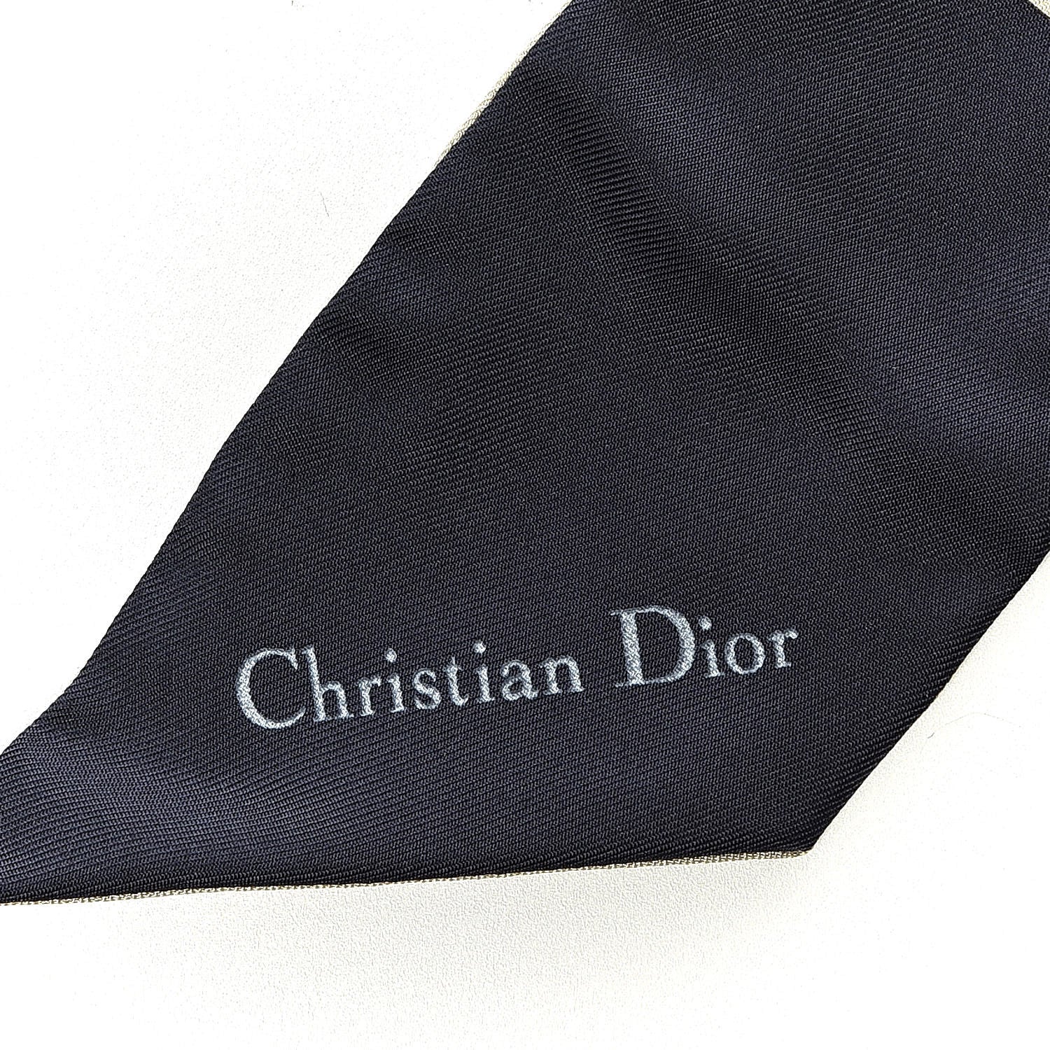 Christian Dior Silk Oblique Mitzah Scarf Blue 5 of 5