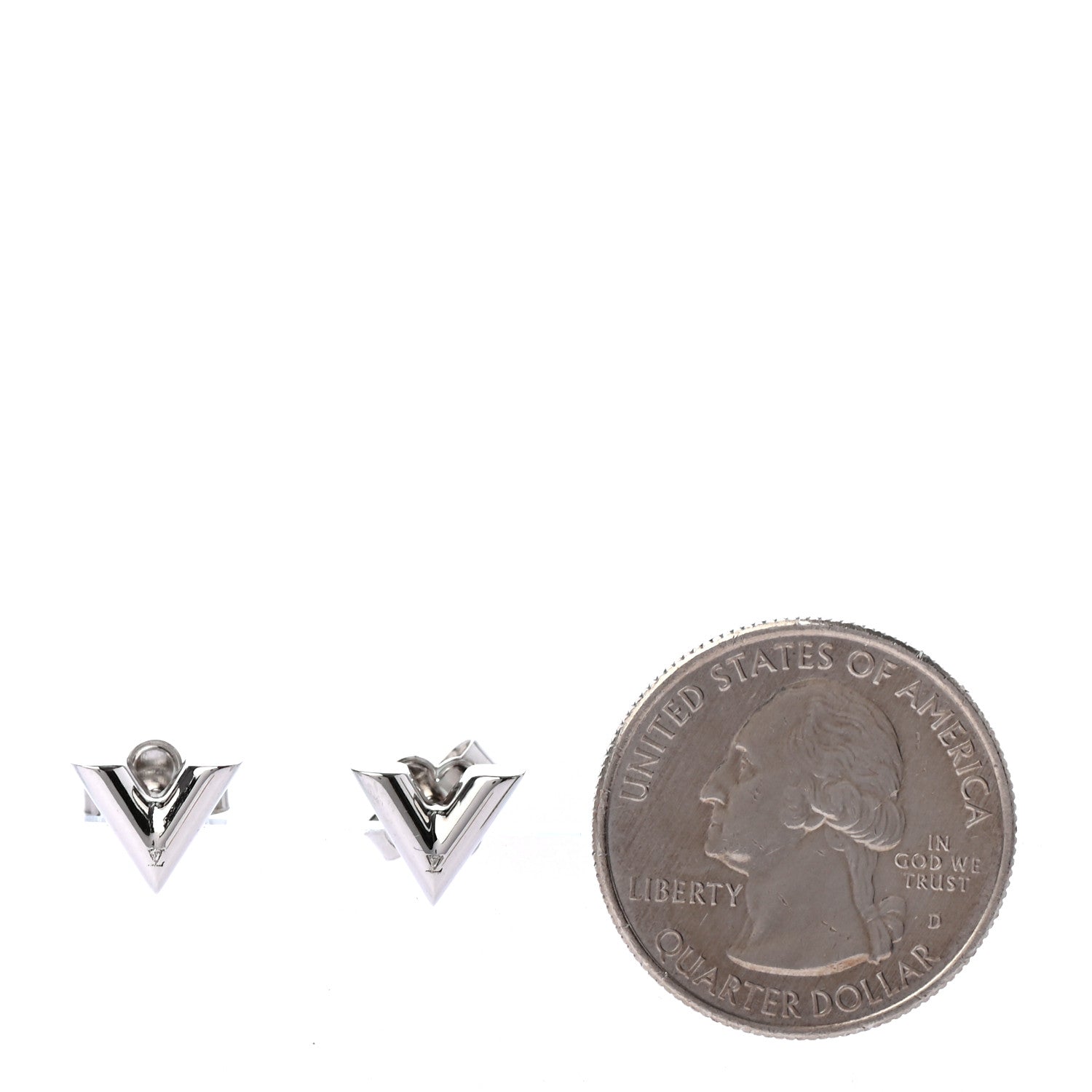 Louis Vuitton Essential V Stud Earrings Silver 2 of 3