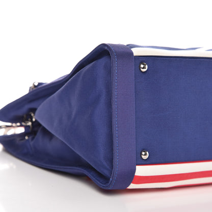 Chanel Striped Canvas CC Shopping Tote Blue Red White 12 of 13