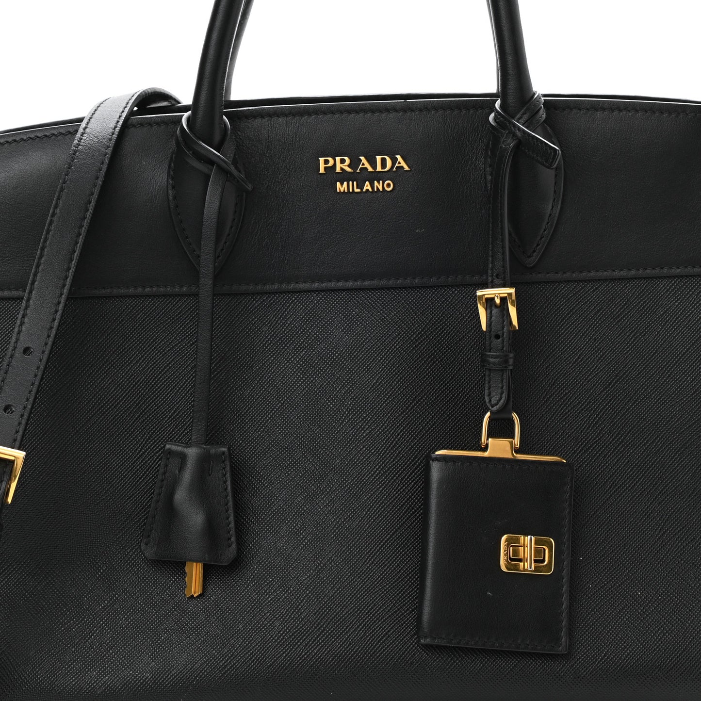 Saffiano City Calfskin Esplanade Tote Black