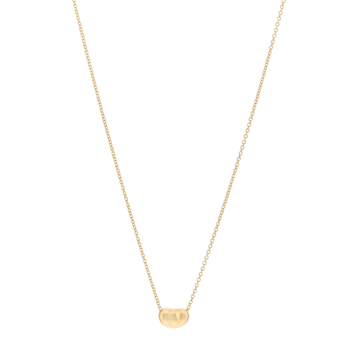 18K Yellow Gold 9mm Elsa Peretti Bean Pendant Necklace