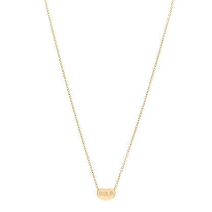 Tiffany 18K Yellow Gold 9mm Elsa Peretti Bean Pendant Necklace 1 of 4