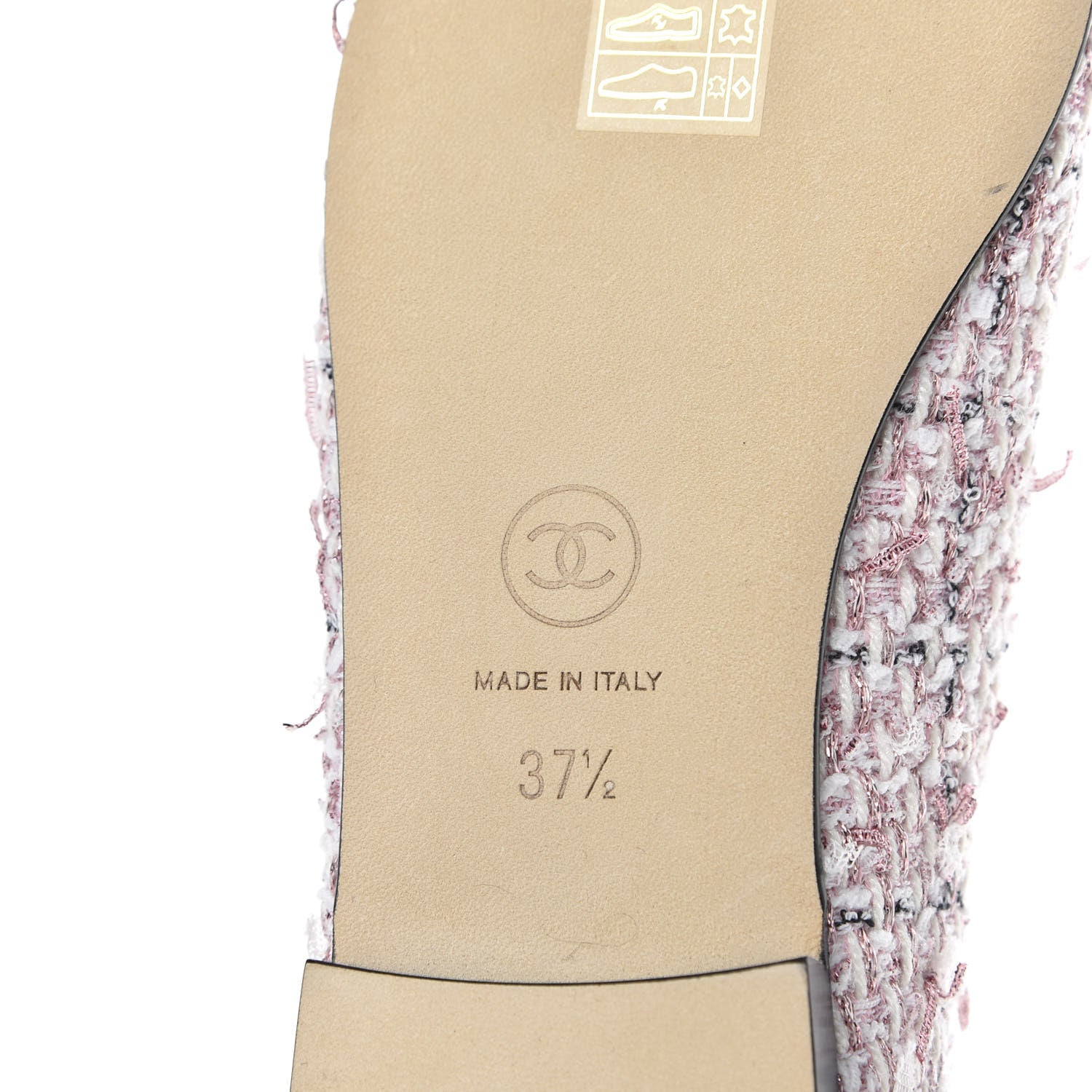 Chanel Tweed Cap Toe Ballerina Flats 37.5 Pink Black 8 of 10