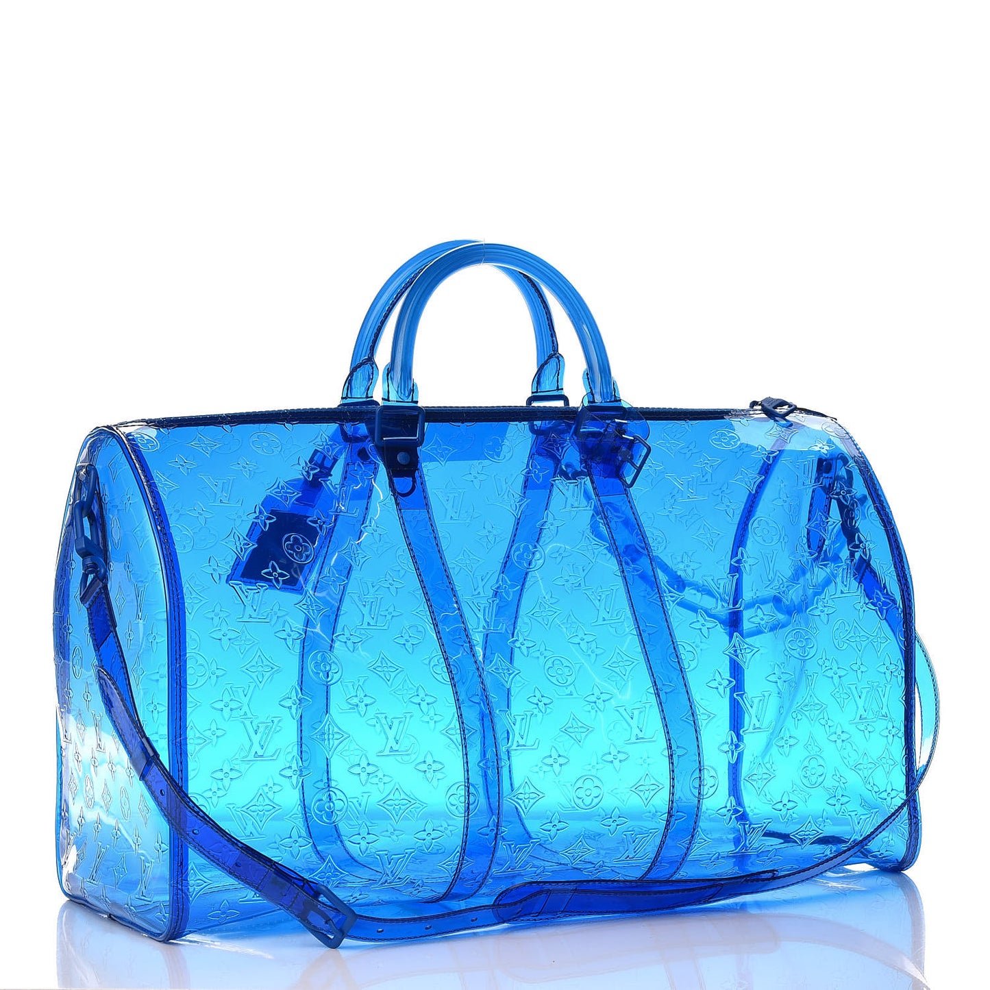 PVC Monogram Keepall Bandouliere 50 Blue