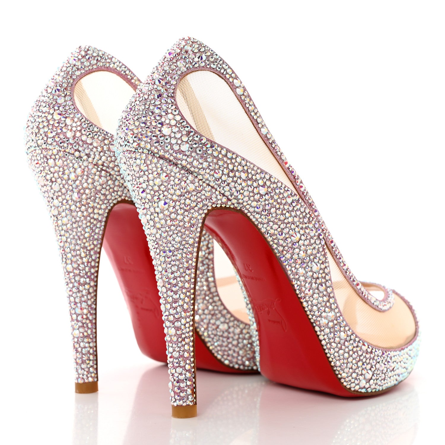 Christian Louboutin Crystal Strass Camilla 100 Pumps 37 Aurora Borea 4 of 21