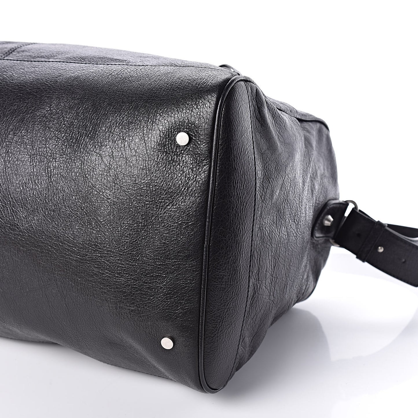 Agneau Classic Silver Hardware S Squash Boston Black