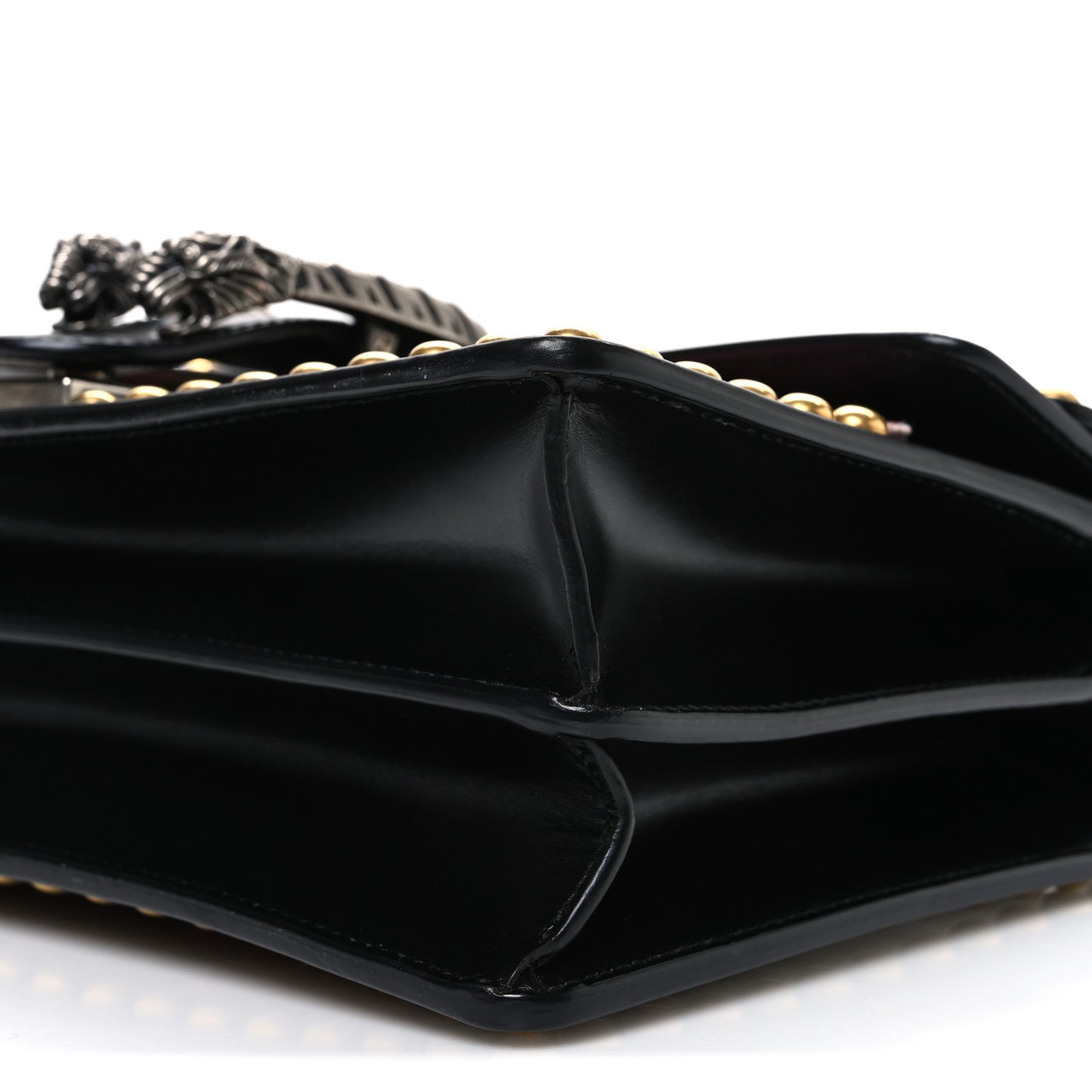 Calfskin Floral Embroidered Studded Small Dionysus Shoulder Bag Black