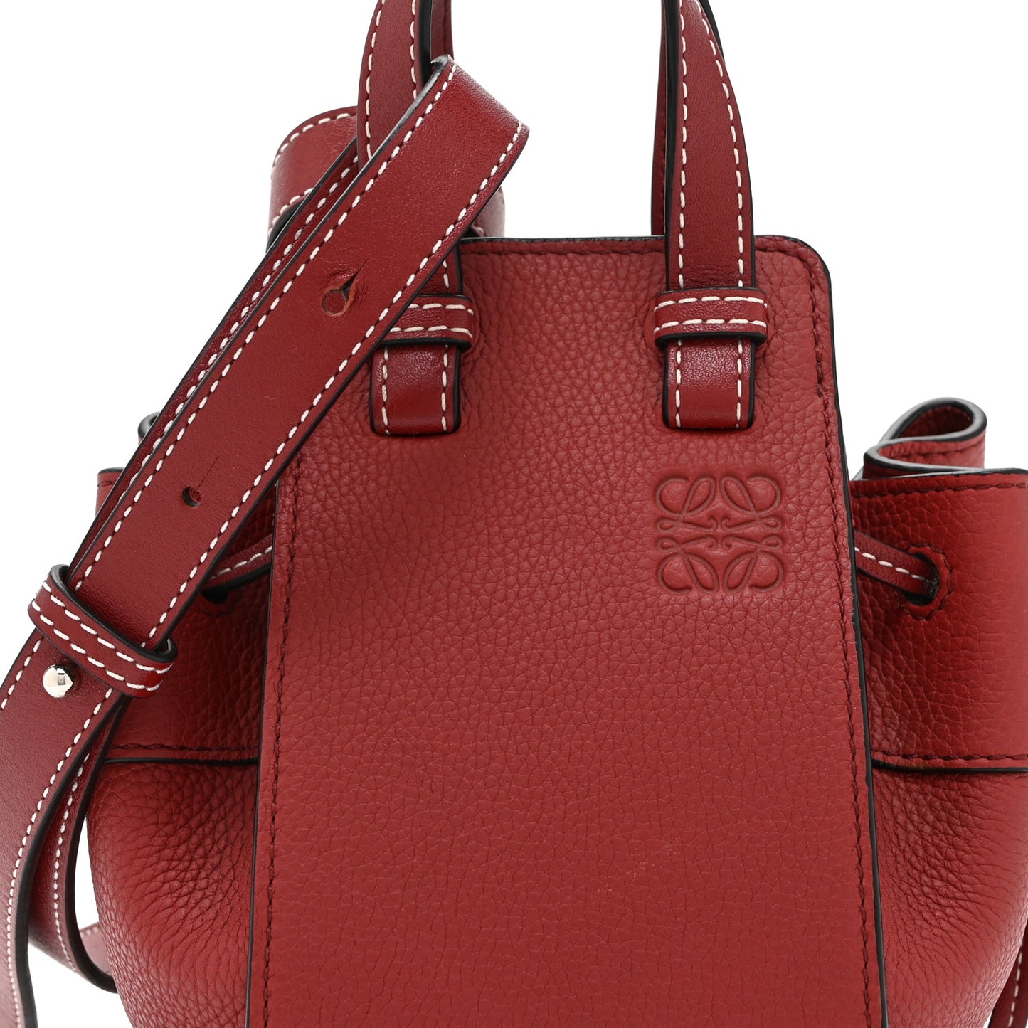 Soft Grained Calfskin Mini Hammock Shoulder Bag Dark Red