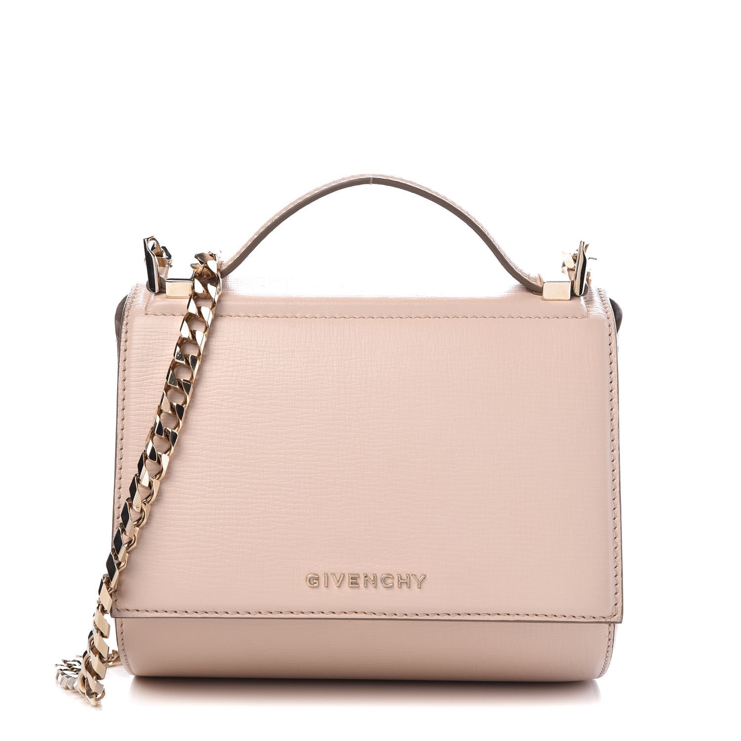 Givenchy Textured Calfskin Mini Pandora Box Chain Crossbody Bag Beige 1 of 7