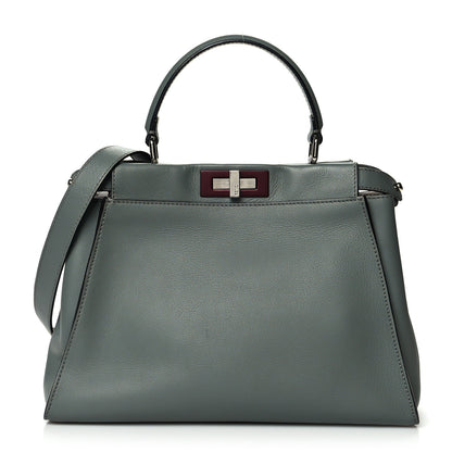 Fendi Vitello Seta Shiny Nappa Medium Peekaboo Iconic Satchel Alga Rosa Doll 1 of 10