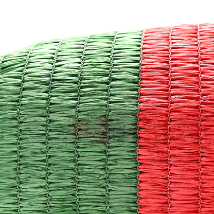 Gucci Raffia Linen Web Cestino Tote Bag Red Green 11 of 11
