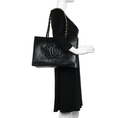 Chanel Shiny Aged Calfskin Shopping Bag Black 2 of 10