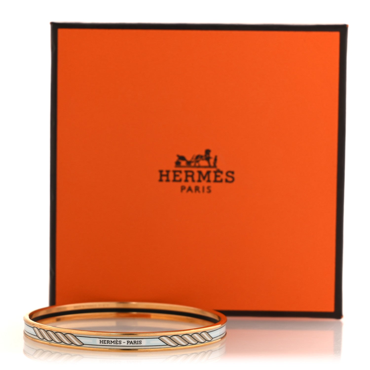Hermes Enamel Quadrige Printed Extra Narrow Bracelet 65 6 of 6