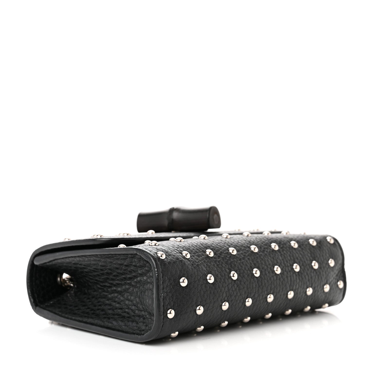 Gucci Calfskin Small Studded Miss Bamboo Shoulder Bag Black 4 of 12