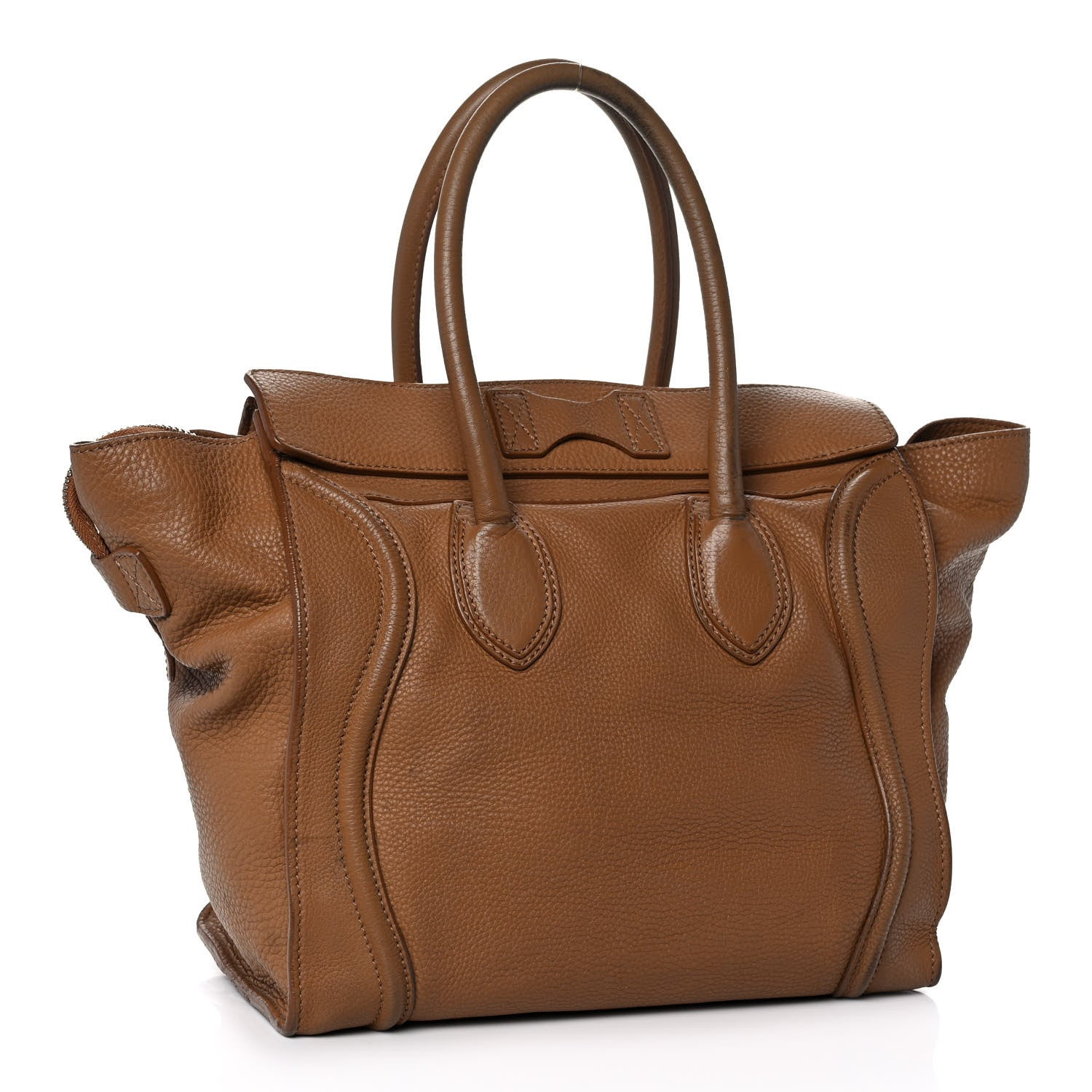 Celine Drummed Calfskin Mini Luggage Camel 2 of 15