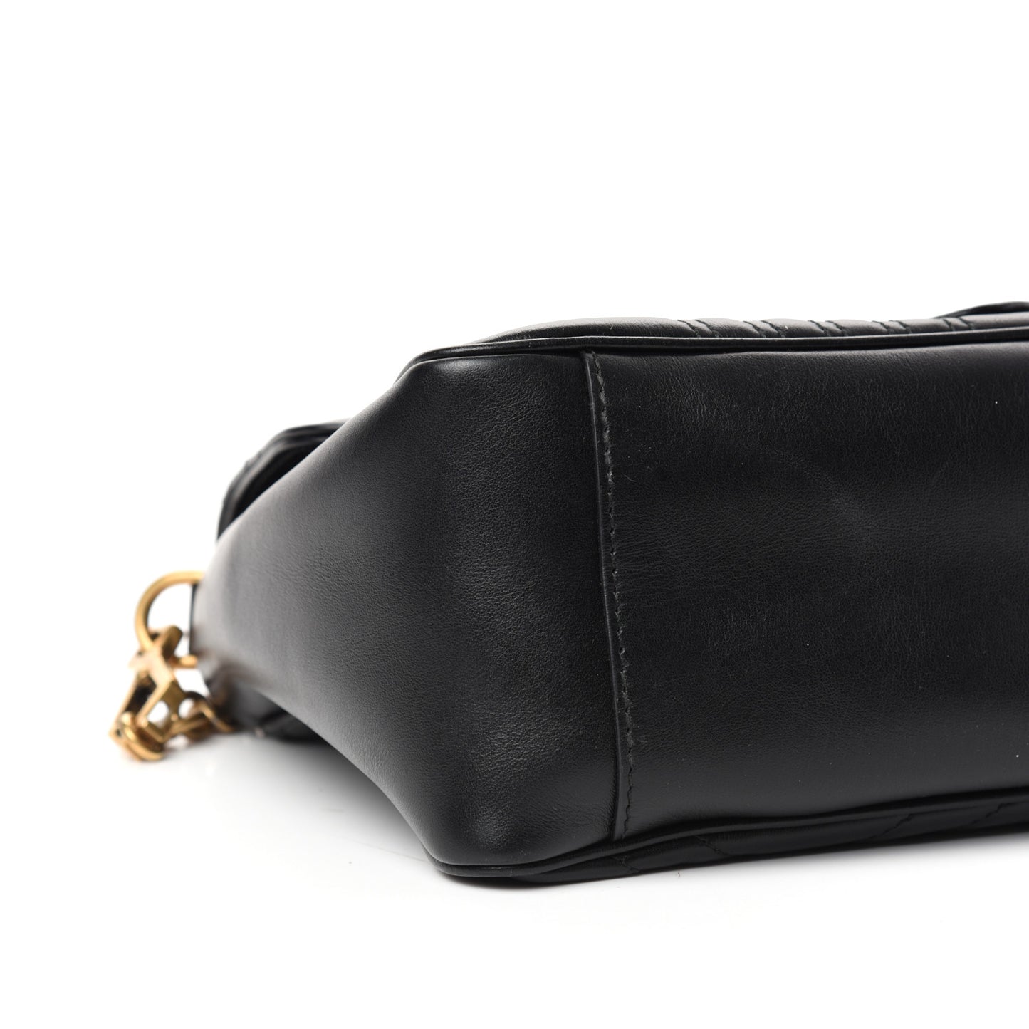 Calfskin Matelasse Small GG Marmont Top Handle Shoulder Bag Black