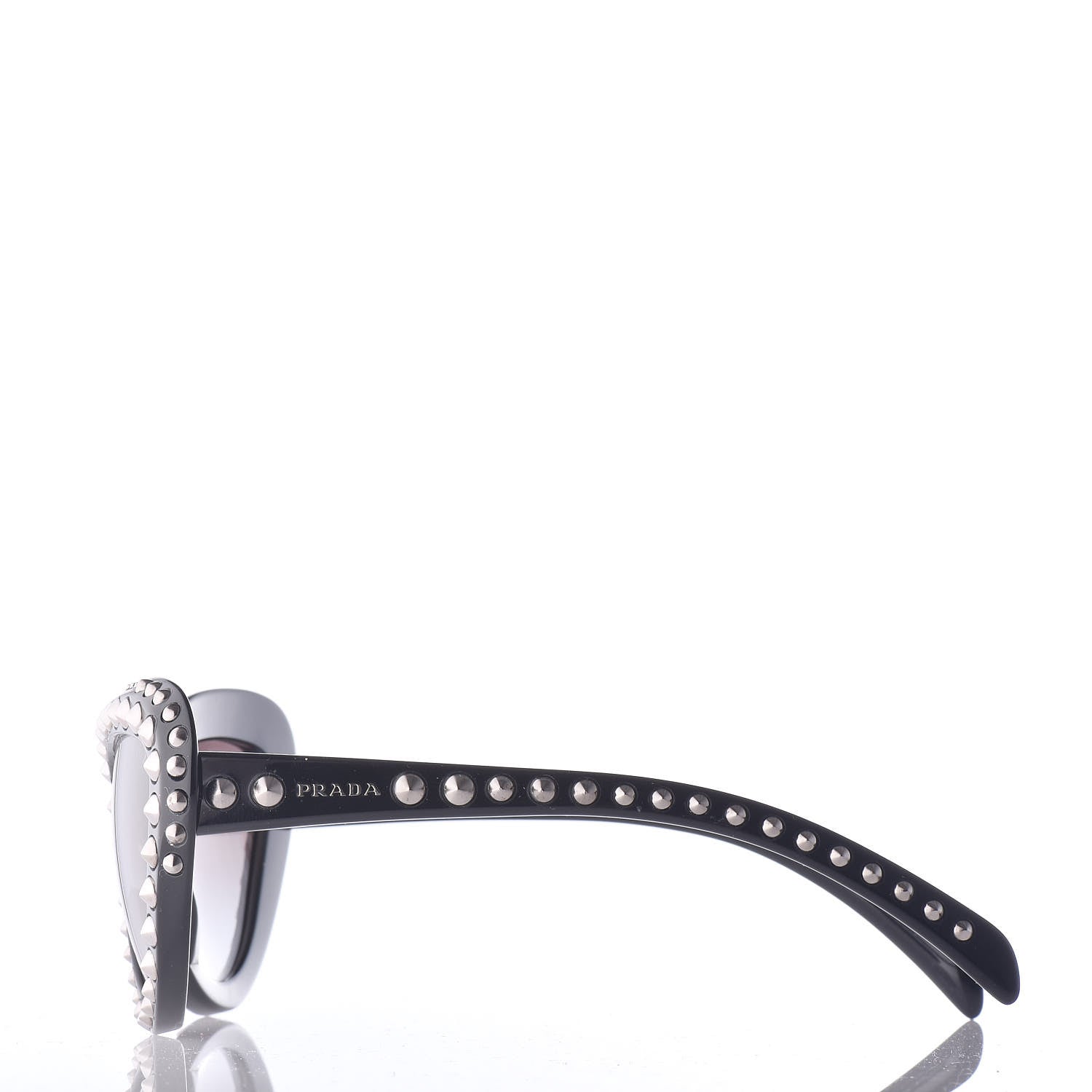 Prada Studded Ornate Cat Eye Sunglasses SPR 31Q Black 3 of 6