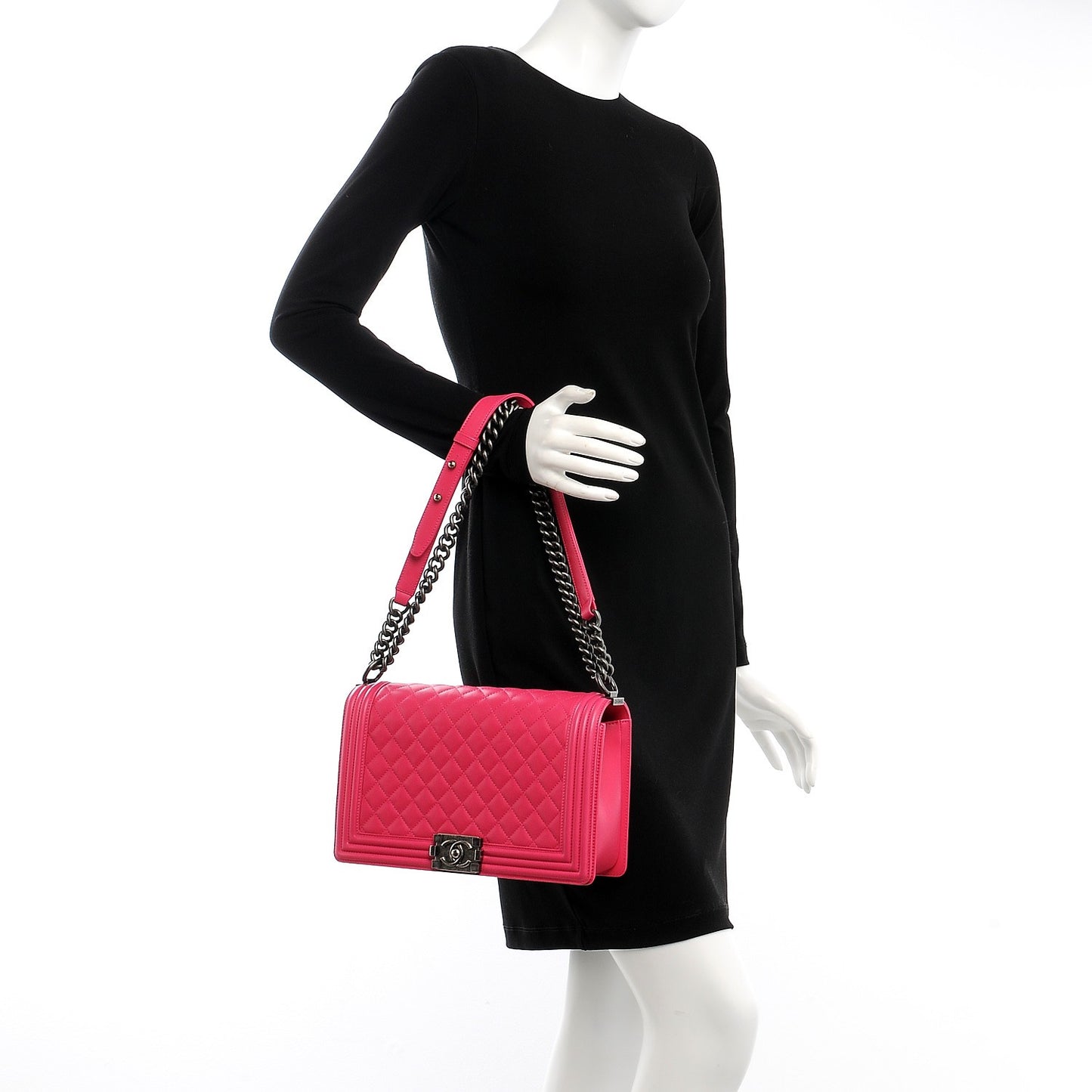 Lambskin Quilted New Medium Boy Flap Pink