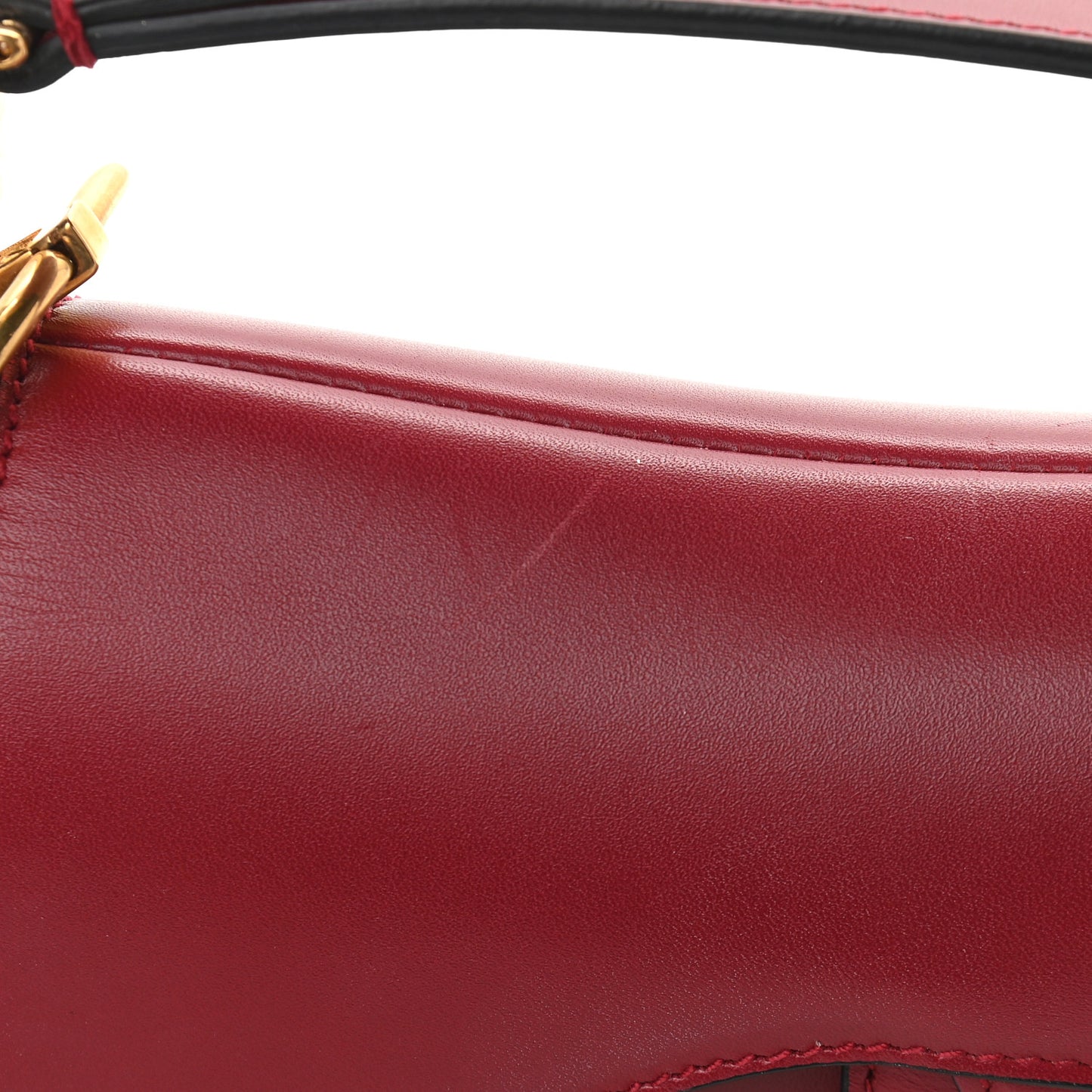 Calfskin Mini Saddle Bag Red
