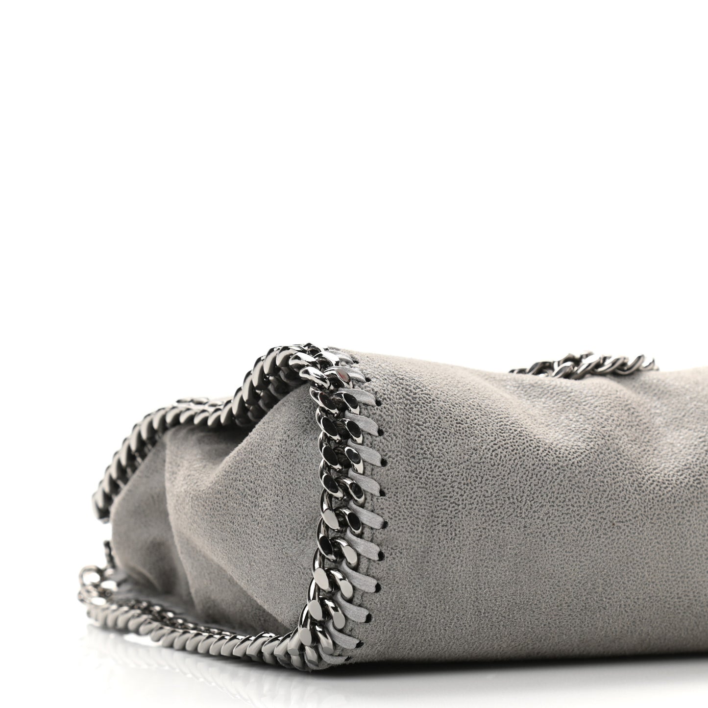 Shaggy Deer Mini Falabella Fold Over Tote Light Grey