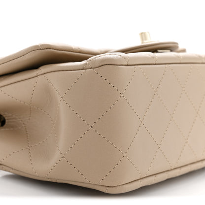 Chanel Lambskin Quilted Mini Rectangular Flap Beige 9 of 10