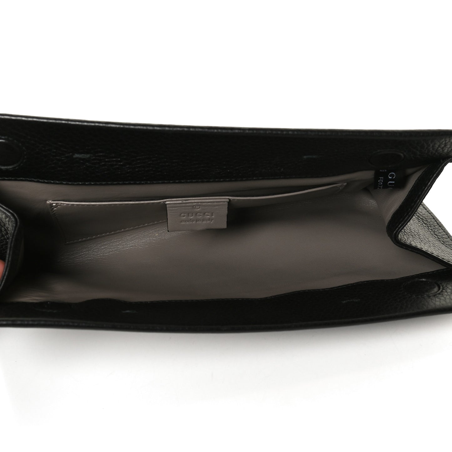 Pebbled Calfskin Broadway Bamboo Tassel Clutch Black