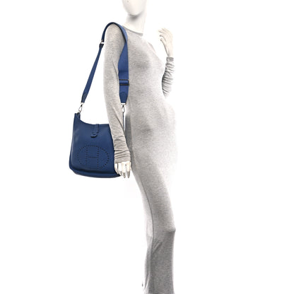 Hermes Taurillon Clemence Evelyne III PM Bleu Agate 2 of 10