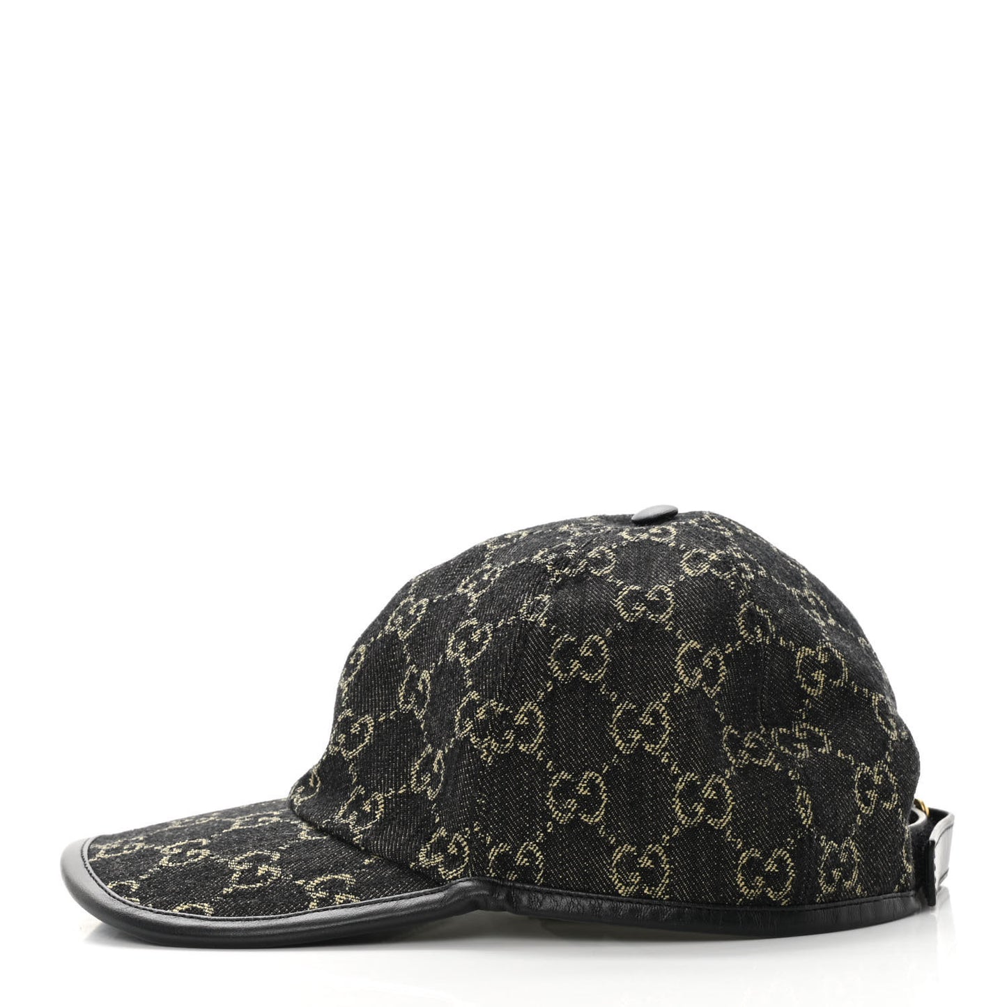 Denim Calfskin GG Monogram Oscar Baseball Hat M Black Ivory