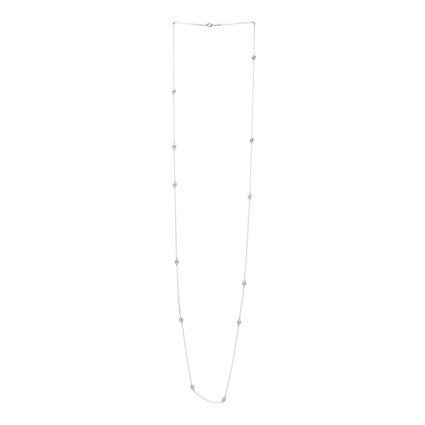 Sterling Silver Aquamarine Elsa Peretti Color By The Yard Sprinkle Necklace