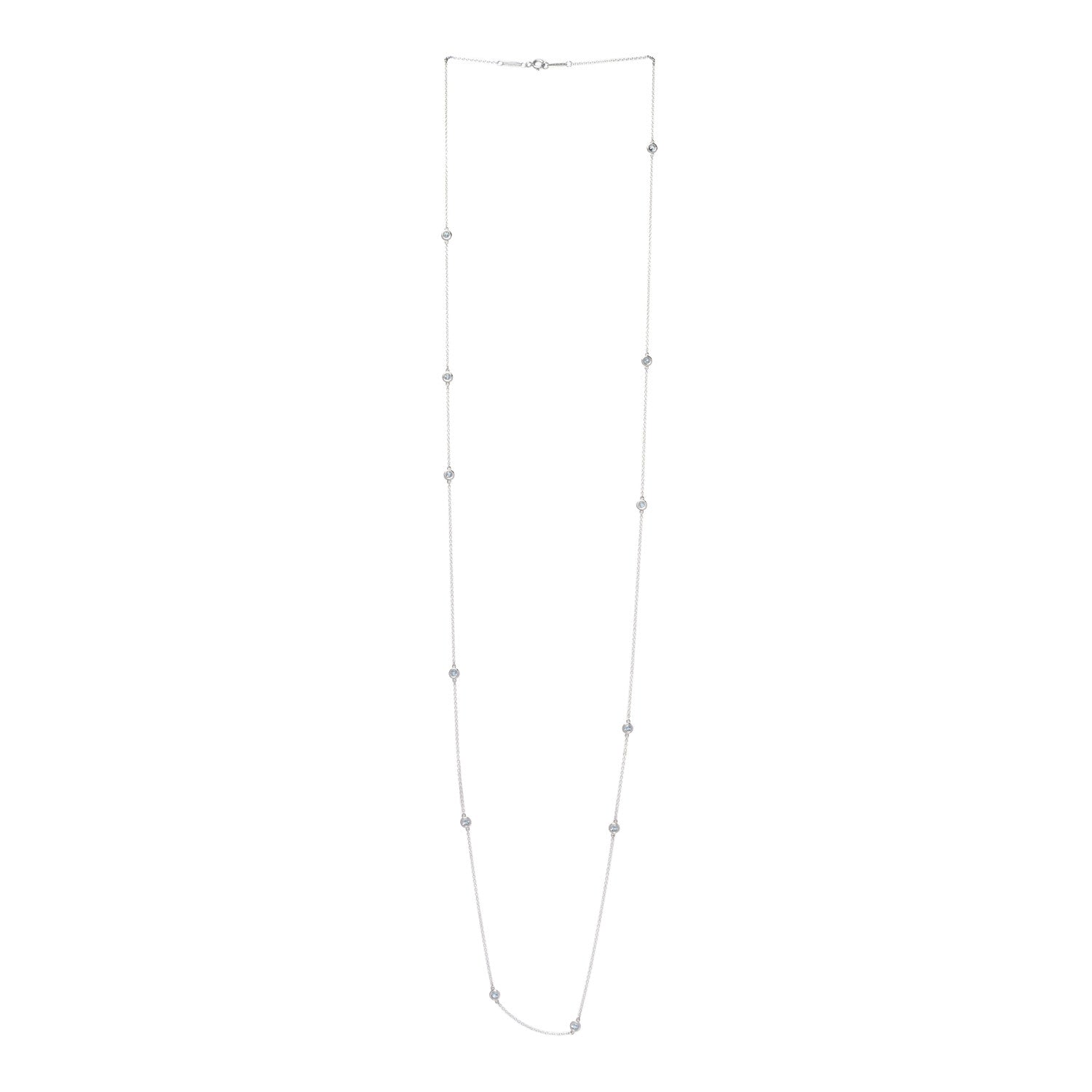 Tiffany Sterling Silver Aquamarine Elsa Peretti Color By The Yard Sprinkle Necklace 3 of 6