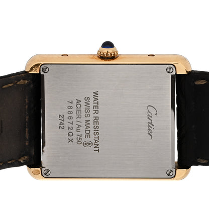 Cartier Stainless Steel 18K Yellow Gold Alligator 27mm Tank Solo Quartz Watch 4 of 7