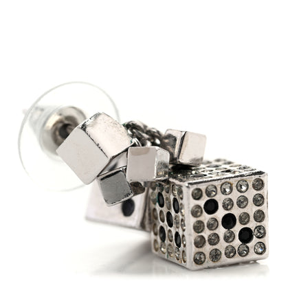 Christian Dior Crystal Star Dice Dangle Earrings Silver 4 of 6